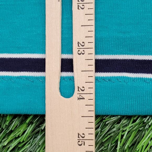 Vintage 90s Blank Stripes Shirt Womens Large 21x24 Green USA - Picture 5 of 12